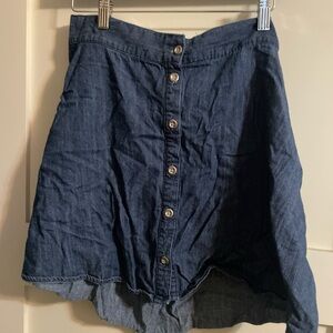 Merona Dark Blue Button-Front Mini Skirt